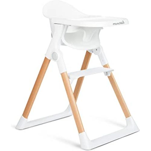 Munchkin® Float™ Easy Clean Foldable Baby High Chair - Compact Modern Design Great for Small Spaces White