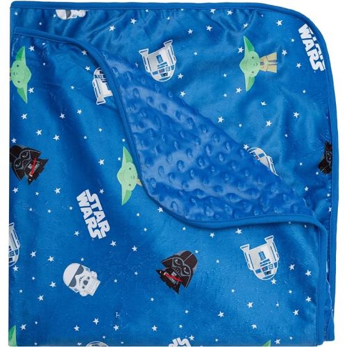 Star Wars Baby Unisex Plush Blanket Baby Gifts - Soft Baby Blankets (Blue, 0-12 Months)