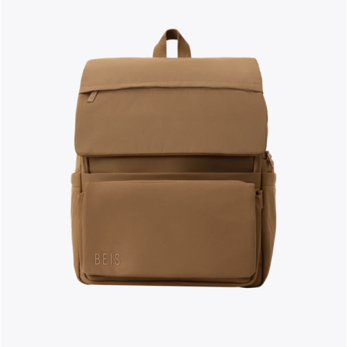 BÉIS 'The Ultimate Diaper Backpack' in Camel - Diaper Bag Backpack in Camel Brown