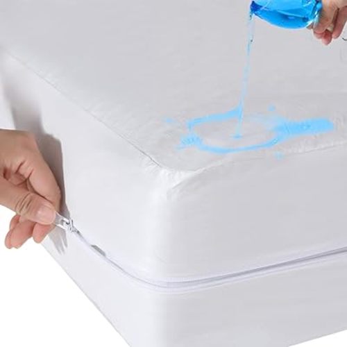 Twin Mattress Protector Fully Zippered Encased Waterproof Urine Proof Cover for Kids and Pets, Fits 6-9 Inch Depth