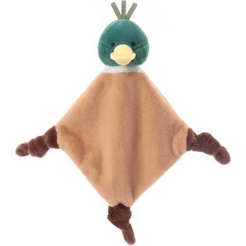 Apricot Lamb Square Mallard Duck Security Blanket Soft Loveys for Babies for Baby Boy and Girl, 13 Inches for Infant and Toddlers
