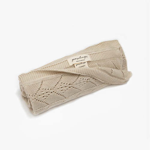 Bamboo Knit Baby Blanket - Beige | Gooselings