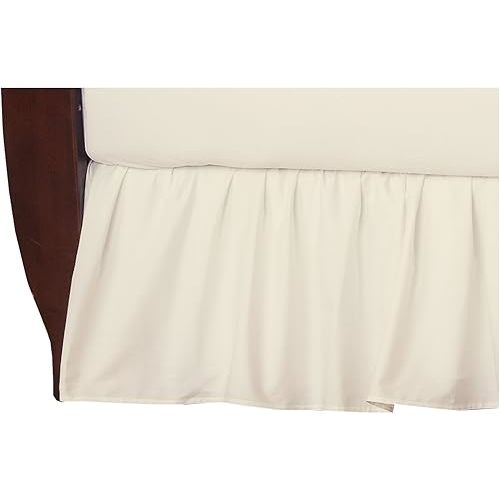American Baby Company 100% Natural Cotton Percale Ruffled Crib Skirt, Cream, 52"L x 28"W + 13.5"