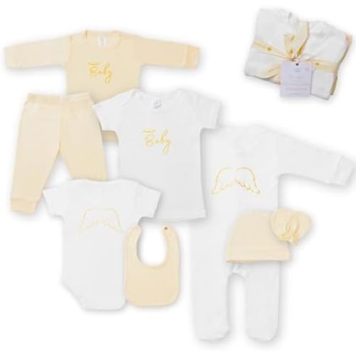 8-Piece Baby Layette Set, Newborn Boy Clothes, Viscose Gender Neutral Baby Gift Sets, Newborn Clothes Girl