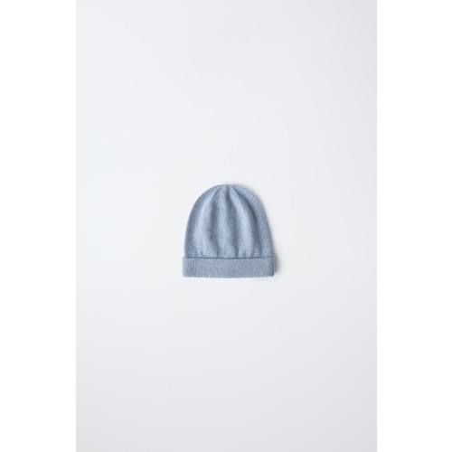 SILK COTTON BEANIE - blue marl | ZARA