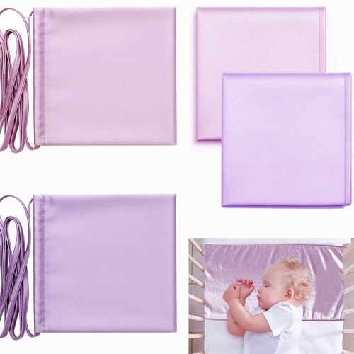 2 Pcs Satin Bassinet Sheet Baby Hair Protect Soft Silk Feeling Sheet Baby Bassinet for Rectangle Cradle Pad Mattress Newborn Infant (Pink & Purple)