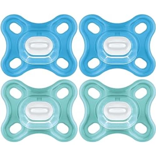 MAM Comfort Baby Pacifier, 100% Lightweight Silicone, 0-3 Months, Baby Boy (Pack of 4)