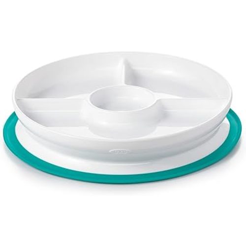 OXO Tot Stick & Stay Suction Divided Plate - Teal, 1 Count
