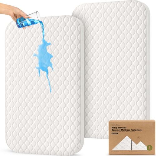 KeaBabies Protect+ Waterproof Bassinet Mattress Protector, Mavy Bassinet Waterproof Cover for Baby Delight Dreamer Bedside Sleeper, 32x21