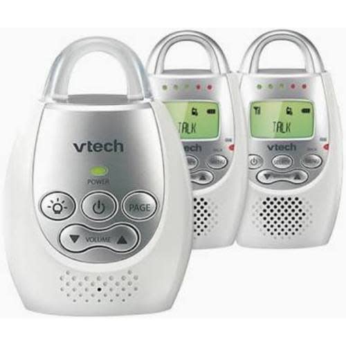 VTech Safe & Sound Digital Audio Baby Monitor with 2 Parent Units, White/Silver (DM221-2) | Staples