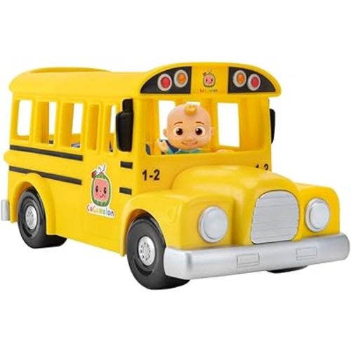 CoComelon Official Musical Yellow School Bus, Plays Clips from ‘Wheels on The Bus,’ Featuring Removable JJ Figure – Character Toys for Babies, Toddlers, and Kids
