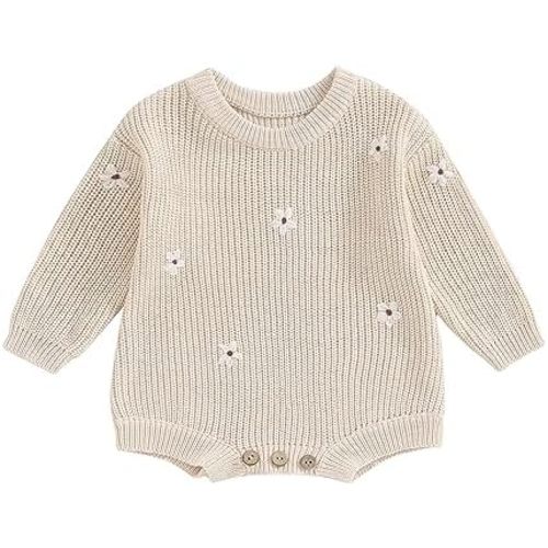 FYBITBO Baby Girl Boy Sweater Knit Oversized Pullover Sweatshirt Romper Onesie Warm Fall Winter Clothes Outfit Newborn