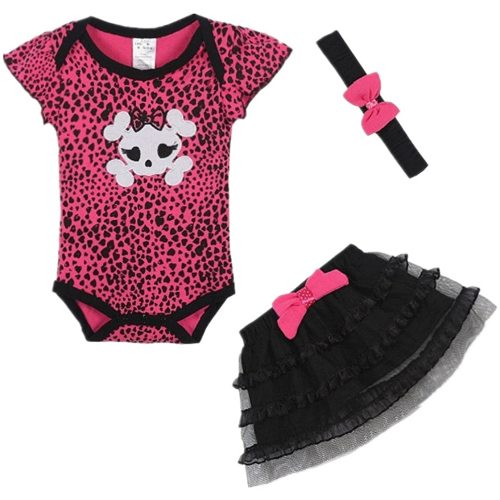 LittleSpring Baby Girls' Clothing Set Skull,24 Months,Skull(24M)