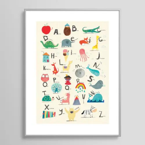Animal Alphabet Framed Art Print