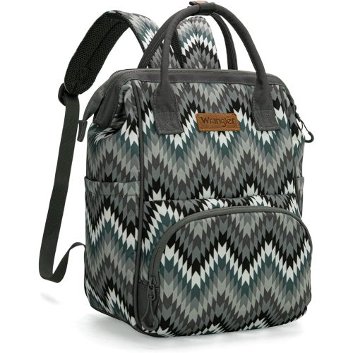 Montana West Wrangler Aztec Callie Diaper Bag Backpack with Stroller Straps Multifunction Baby Travel Bag WG2211-9110BK