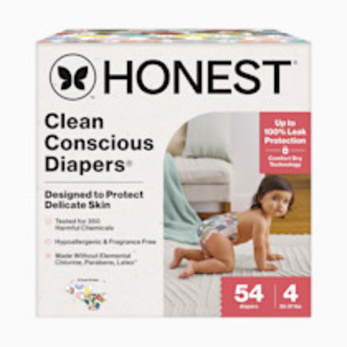 The Honest Company Clean Conscious Disposable Diapers Size 3-5 - Donut Grow Up + Cactus Cuties, Size 4, 54 Count