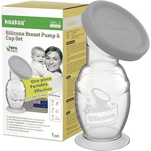 haakaa Manual Breast Pump with Base 5oz/150ml+Lid