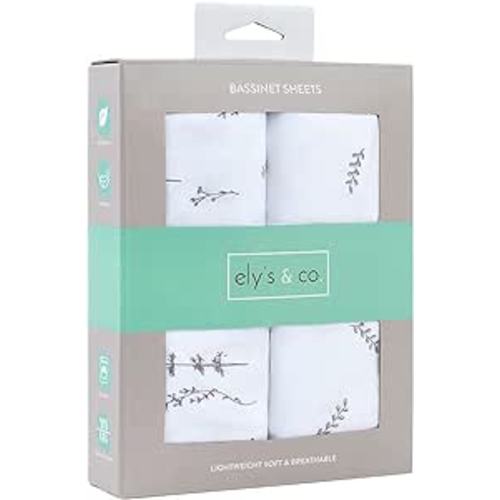 Ely's & Co Bassinet Sheet Set 100% Jersey Cotton Forest Grey Leaf + Floral (Bassinet, Forest Grey) : Amazon.ca: Home