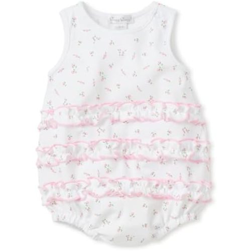 kissy kissy Baby Girls Garden Roses Print Ruffle Bubble, White, 6-9 Months