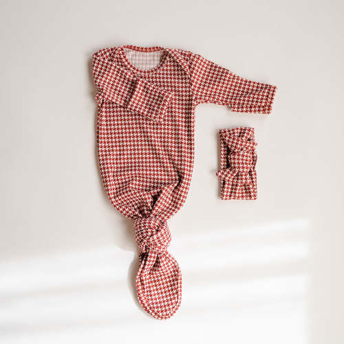 Sleeper and Bow Set in Peppermint
