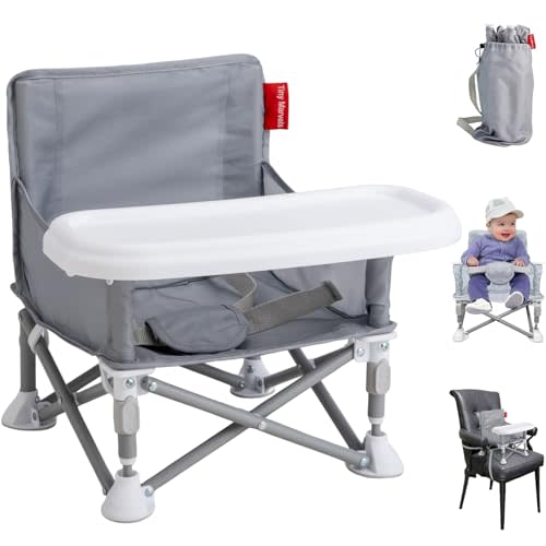 Tiny Marvels Portable 3-in-1 Baby Chair – Cozy Toddler Chair, Baby Seat with Tray, Booster Seat – Compact, Foldable, Safe with Child Safety Belt Carry Bag – Perfect for Travel & Family Time