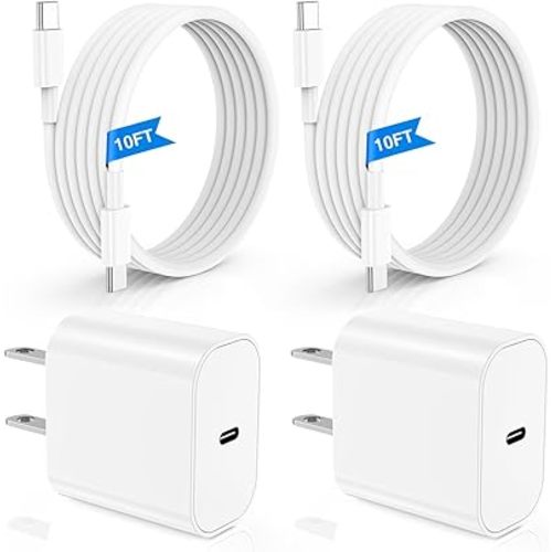 iPhone 16 15 Fast Charger 10ft, USB C Charging Block and Long Type C to C Cable Cord, iPad Wall Plug Power Adapter Cube Brick for Apple 16 Pro Max/16 Pro/15 Plus/15 Pro Max/12.9/11 inch/Air/Mini/4/5th