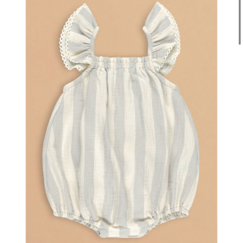 Bonnie Striped Bubble by Quincy Mae in Ivory & Grey | Tullabee