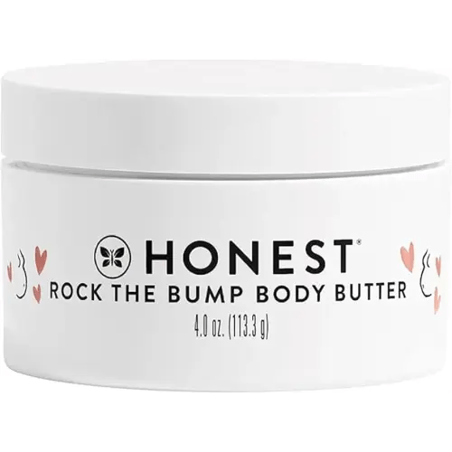 The Honest Company Honest Mama Rock The Bump Body Butter | Moisturizing Stretch Mark Cream | Shea Butter, Avocado Oil, Vitamin E | Hypoallergenic + Dermatologist Tested | 4 oz