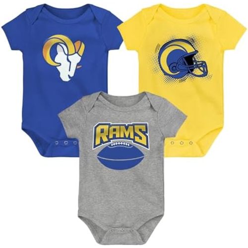 Outerstuff NFL Newborn Infants Game On 3 Piece Primary Logo Creeper Bodysuit Romper Set