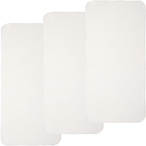 Pleasant Boulevard | Portable Waterproof Baby Changing Pad Liner, Washable Reusable Changing Table Cover Made with Breathable TPU, 27x13in (White, 3 Count)