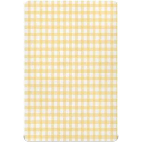 Yellow Gingham Crib Sheets for Boys and Girls, Fitted Baby Crib Sheets Soft and Breathable Mini Crib Sheets 52 X 28 Inches