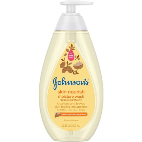 Johnson's Baby Skin Nourishing Moisture Baby Body Wash with Shea & Cocoa Butter, Hypoallergenic & Tear Free Baby Bath Wash, Paraben-, Dye-, Sulfate & Phthalate-Free, 20.3 fl. oz