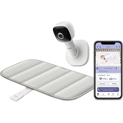 Hubble Dream+ Smart Wireless Sensor Mat with Wi-Fi Baby Video Camera, Monitor Baby Breathing, Heart Rate & Room Temperature, with Night Light, 2-Way Talk, Sleep Trainer & Preloaded Lullabies