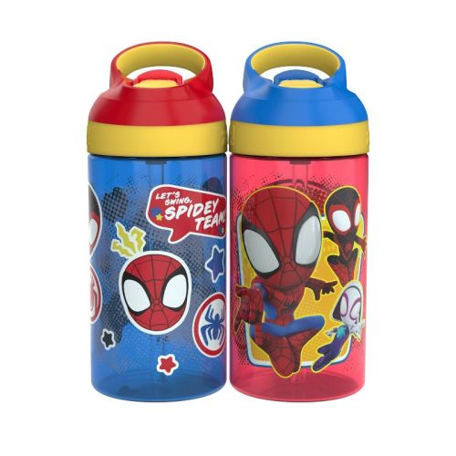 2pk 16oz Atlantic Portable Drinkware Bottle 'Spidey and His Amazing Friends' - Zak Designs: Kids Water Bottle, Dishwasher-Safe