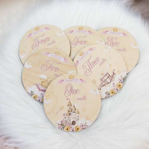 Princess Milestone Cards, Castle Princess Milestone Markers, Wood Milestone Cards, Baby Milestones, Photo Prop, Princess Nursery Theme G19