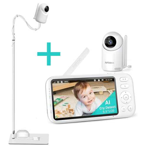 Jartoo Best Baby Monitor No WiFi Video Camera 2K Screen AI Cry Sensor Audio