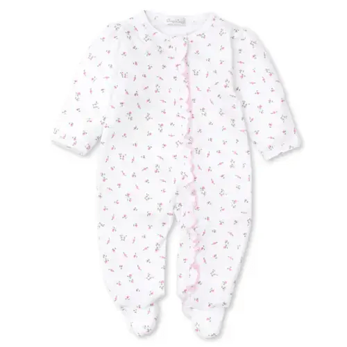 Garden Roses Ruffle Zip Footie