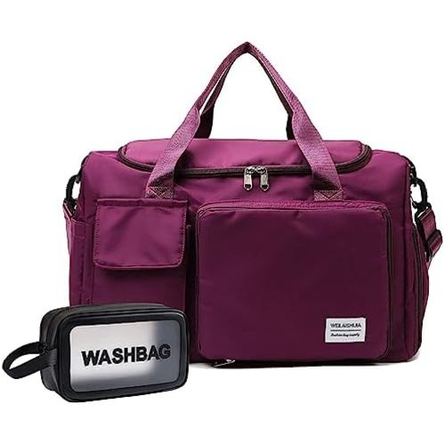 Travel Bag, Large Capacity Folding Travel Bag, Sports Gym Bag with Wet Pocket & Shoes Compartment, Foldable Travel Duffel Bag, Weekender Overnight Bag for Women and Man