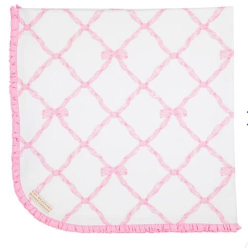 Baby Buggy Blanket - Belle Meade Bow with Pier Party Pink