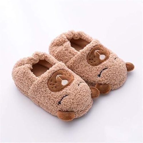 Toddler Boys Slippers Cartoon Cute Animals Plush Warm Home Shoes