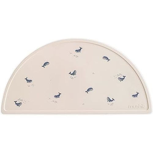 mushie Silicone Placemat for Kids | BPA-Free Non-Slip Design (Whales)