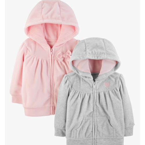 Simple Joys by Carter's Girls' 2-Pack Fleece Full Zip Hoodies
