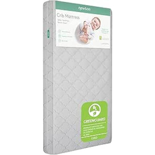 Newton Baby Crib Mattress and Toddler Bed - Ultra-Breathable Proven to Reduce Suffocation Risk, Washable Core & Cover, All-Stages, Infant to Toddler, Deluxe 5.5" Thick - Grey