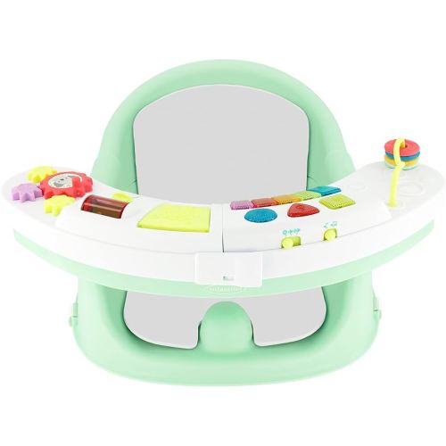 Infantino Music & Lights 3-in-1 Discovery Seat and Booster - Convertible Booster, Infant Activity Seat and Feeding Seat with Electronic Piano for Sensory Exploration, for Babies and Toddlers, Mint