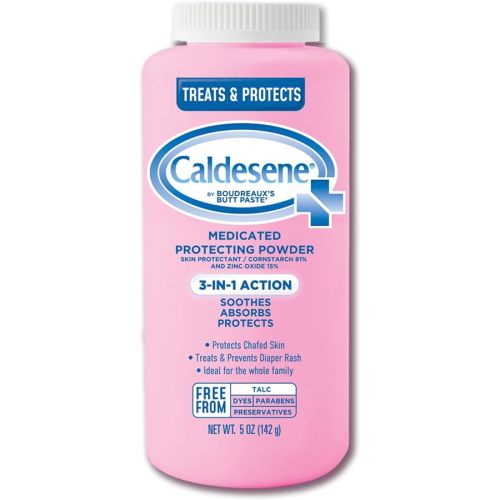 Caldesene Medicated Protecting Body Powder with Zinc Oxide and Cornstarch, Talc Free, 5 Oz