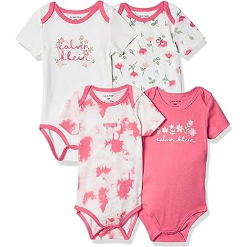 Calvin Klein baby-girls 4 Pieces Pack Bodysuits