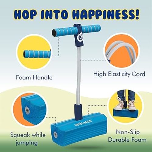 New Bounce Pogo Stick for Toddlers - Foam Jumper for Age 3,4,5,6,7,8 - Outdoor Jumping Toys - Birthday Gift for Toddler Girls and Boys (blue)