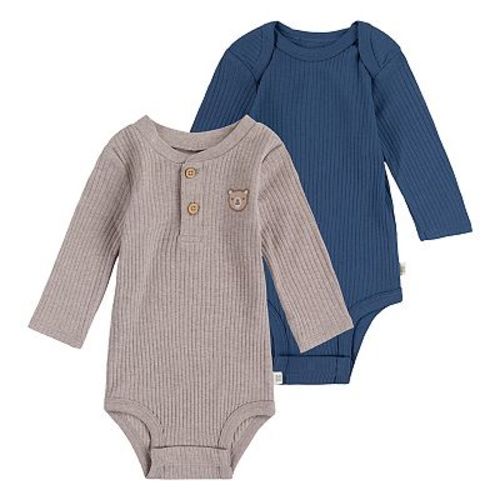Newborn Baby Huggies Babywear® Organic Long Sleeve Bodysuits 2-Pack