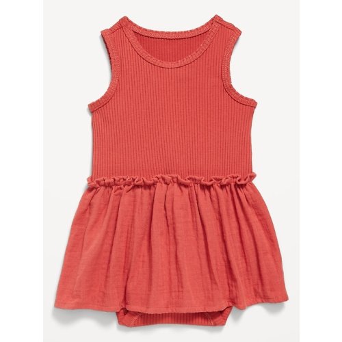 Sleeveless Ribbed Bodysuit Dress for Baby