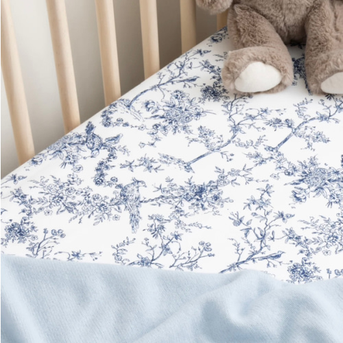 Luxe Premium Cotton Crib Sheets in Timeless Toile